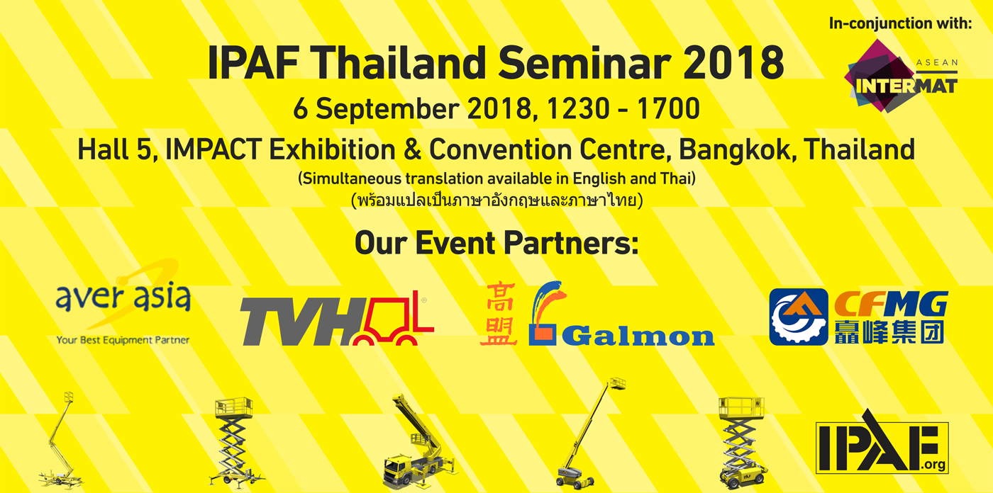 IPAF Thailand Seminar 2018 with Sponsor Logos