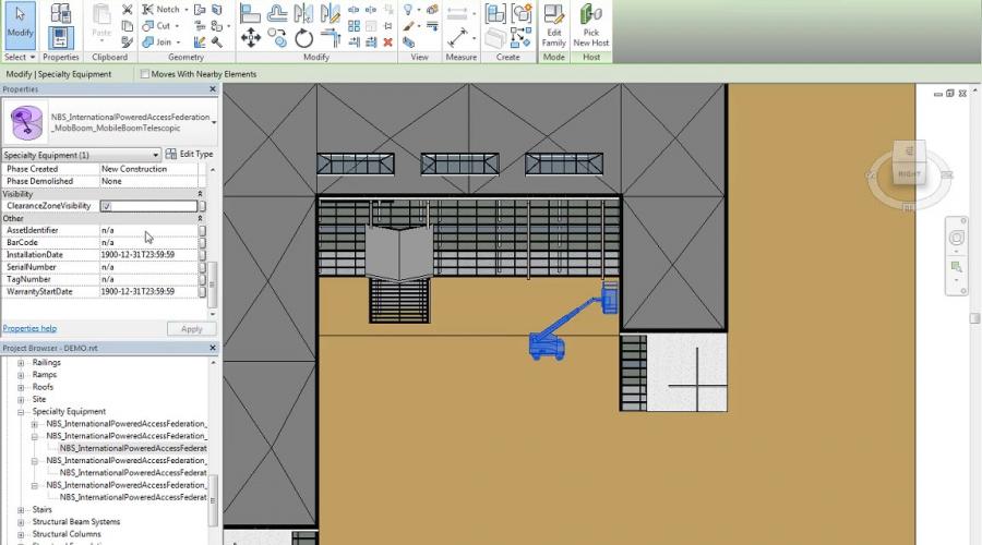 MEWPs available in global BIM library
