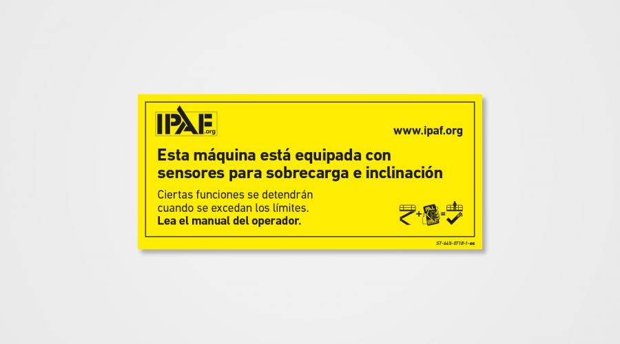 Esta máquina está equipada con sensores para sobrecarga e inclinación