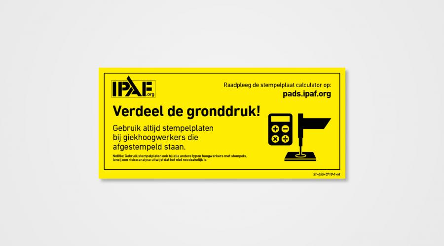 Verdeel de gronddruk! Gebruik altijd stempelplaten bij giekhoogwerkers die afgestempeld staan.