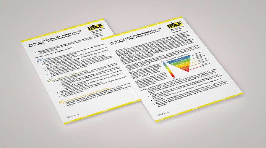 	COVID 19-GUÍA DE FUNCIONAMIENTO SEGURO Uso de PEMP/PTA, PTDM, Montacargas y Elevadores