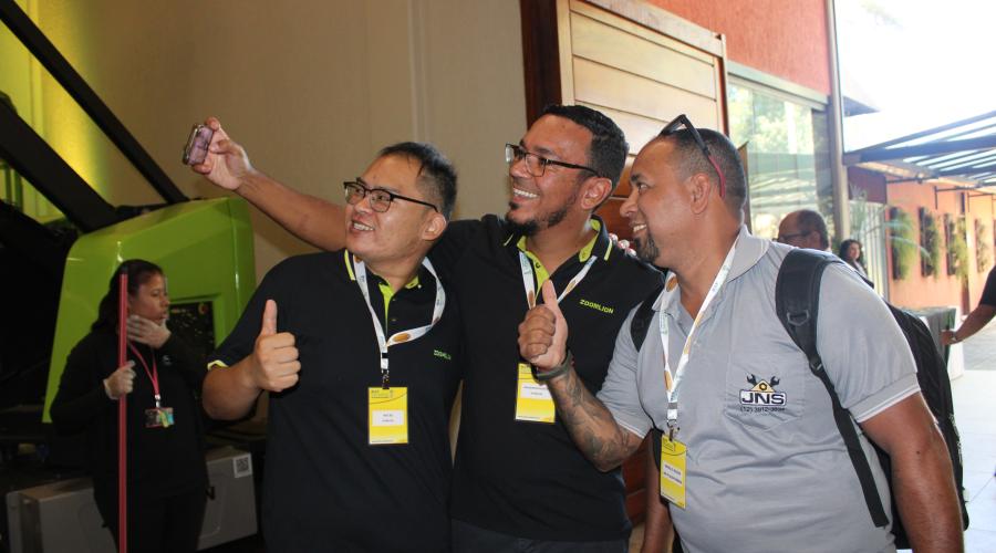 Attendees take a selfie