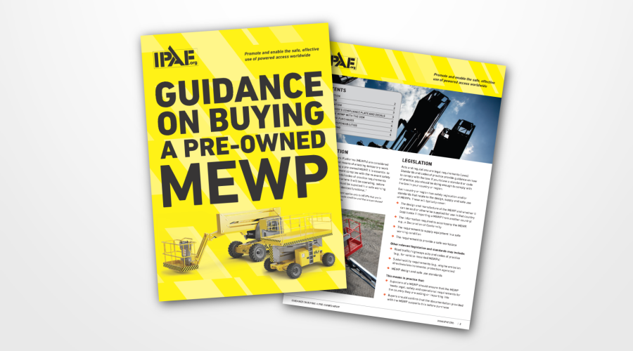 Document cover mockup Guidance On Buying a Pre-Owned MEWP EN