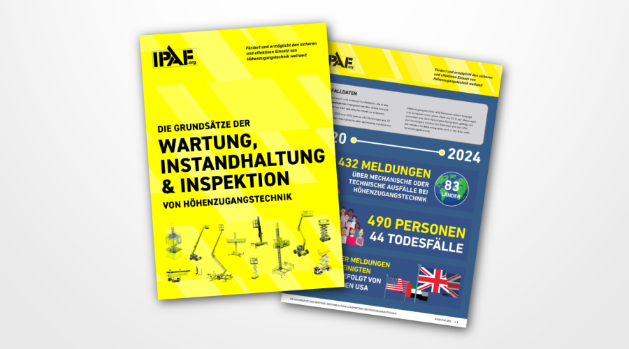 Document cover mockup Guidance The principles of service of MEWPs DE