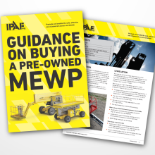 Document cover mockup Guidance On Buying a Pre-Owned MEWP EN