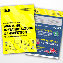 Document cover mockup Guidance The principles of service of MEWPs DE